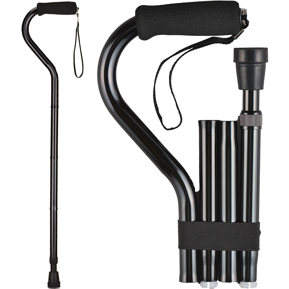 Folding Cane with Wood Grip Handle