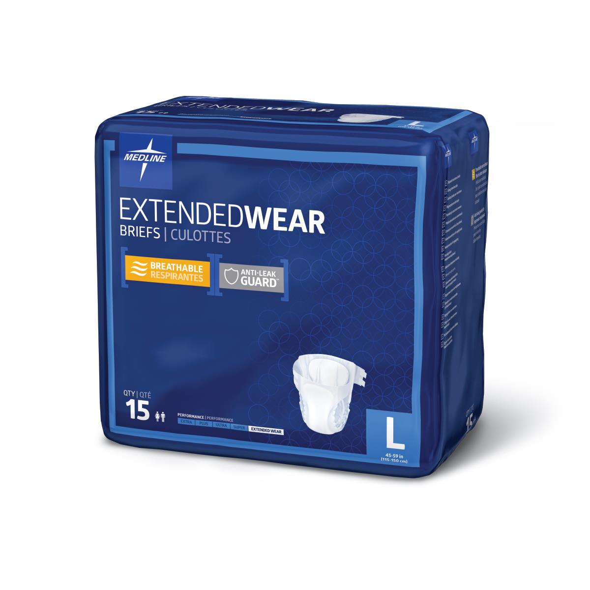 Extended Wear HIGH-CAPACITY Adult Incontinence Briefs