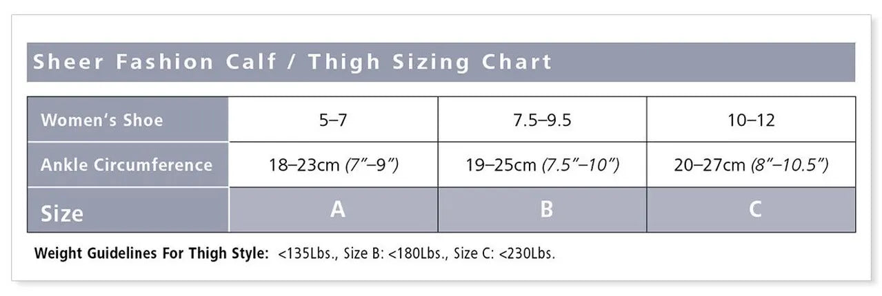 120C Sheer Fashion Calf Compression Stocking