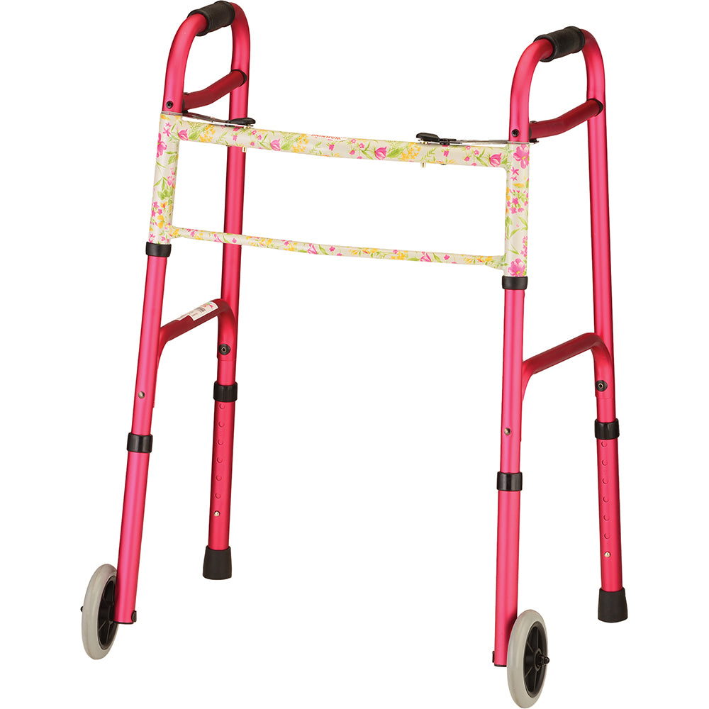 Folding Walker With 5" Wheels Colored