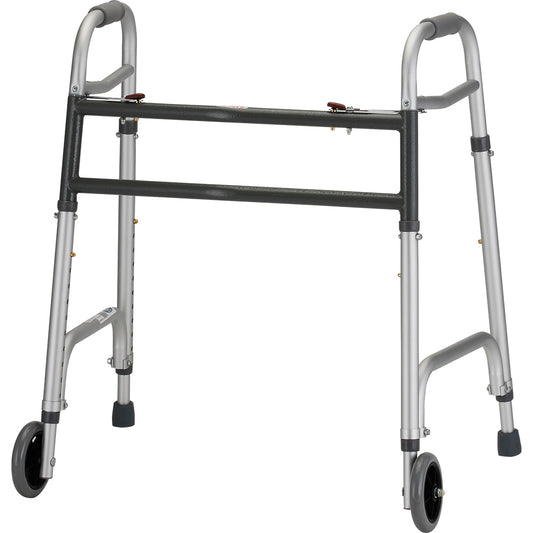 Heavy Duty Folding Walker With 5" Wheels