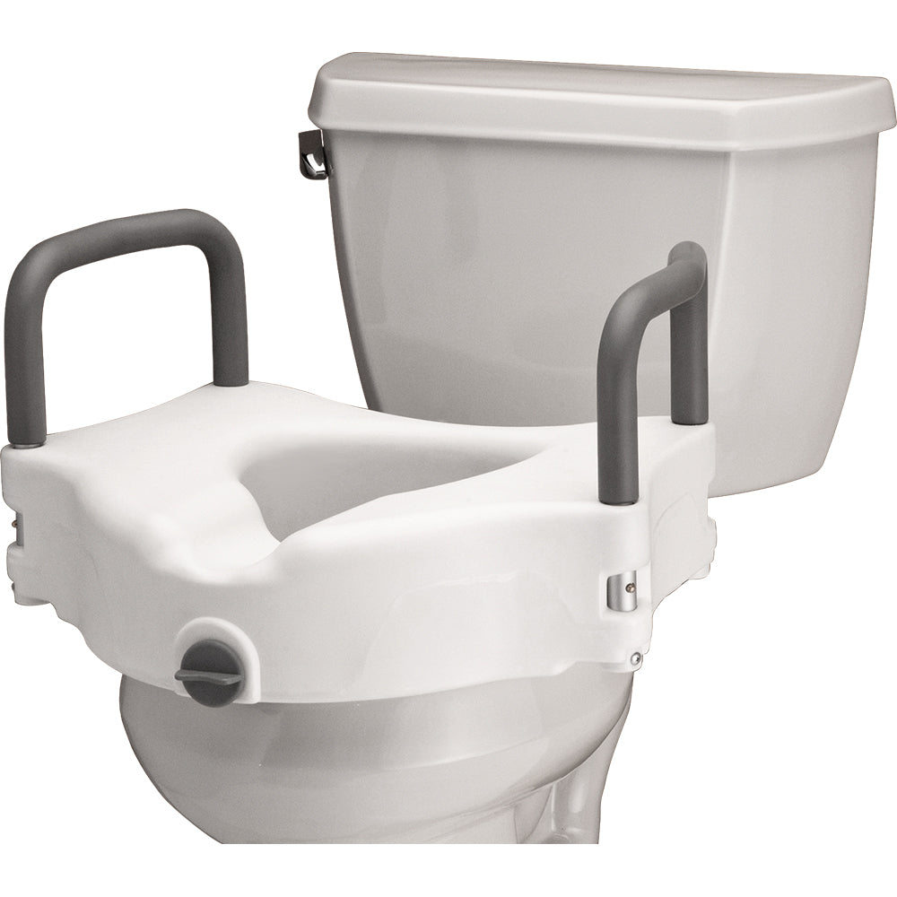 Raised Toilet Seat With Padded Arms - 5" Locking
