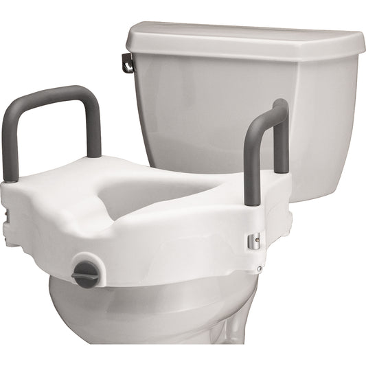 Raised Toilet Seat With Padded Arms - 5" Locking