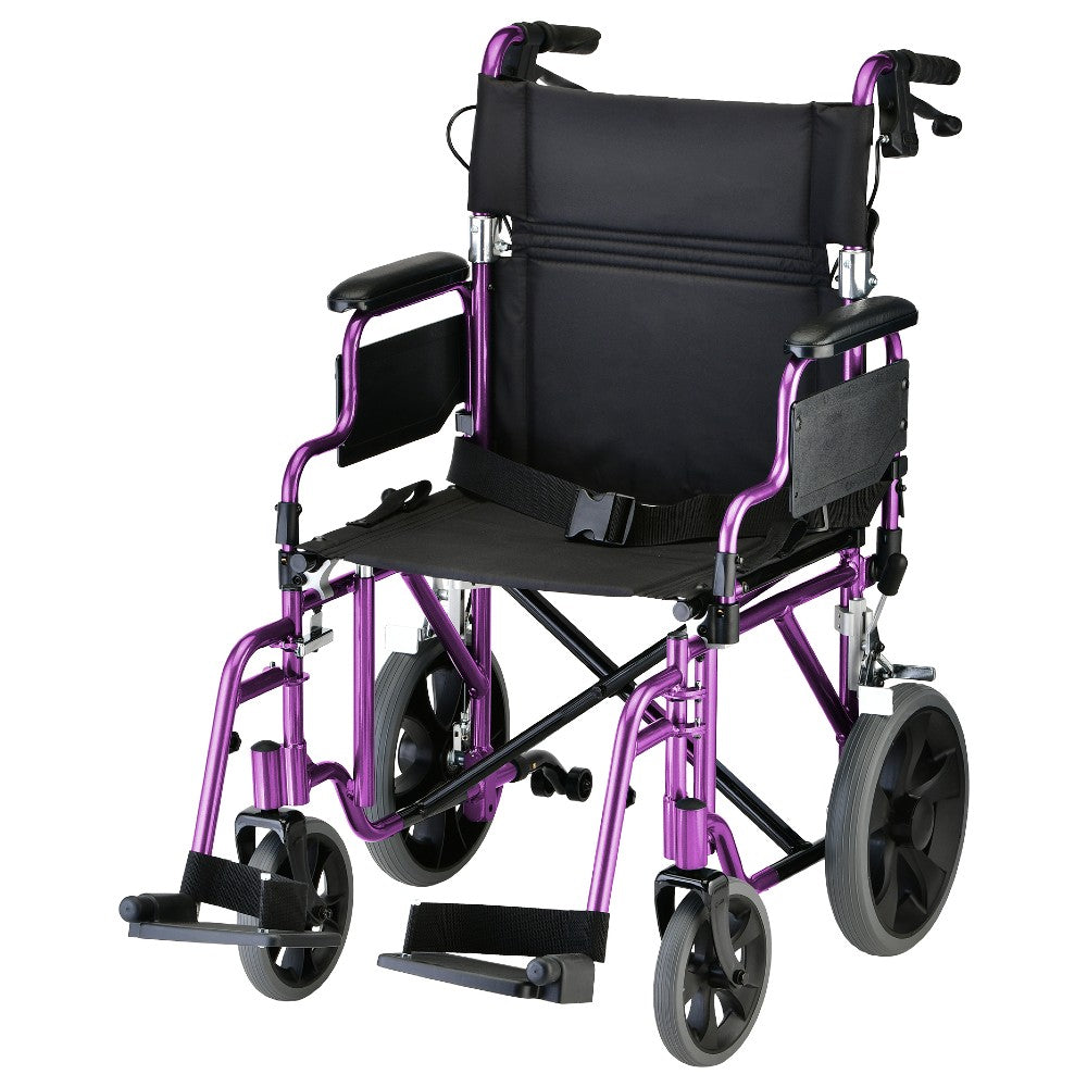 Lightweight Transport Chair with Removable Arms and Swing Away Footrests