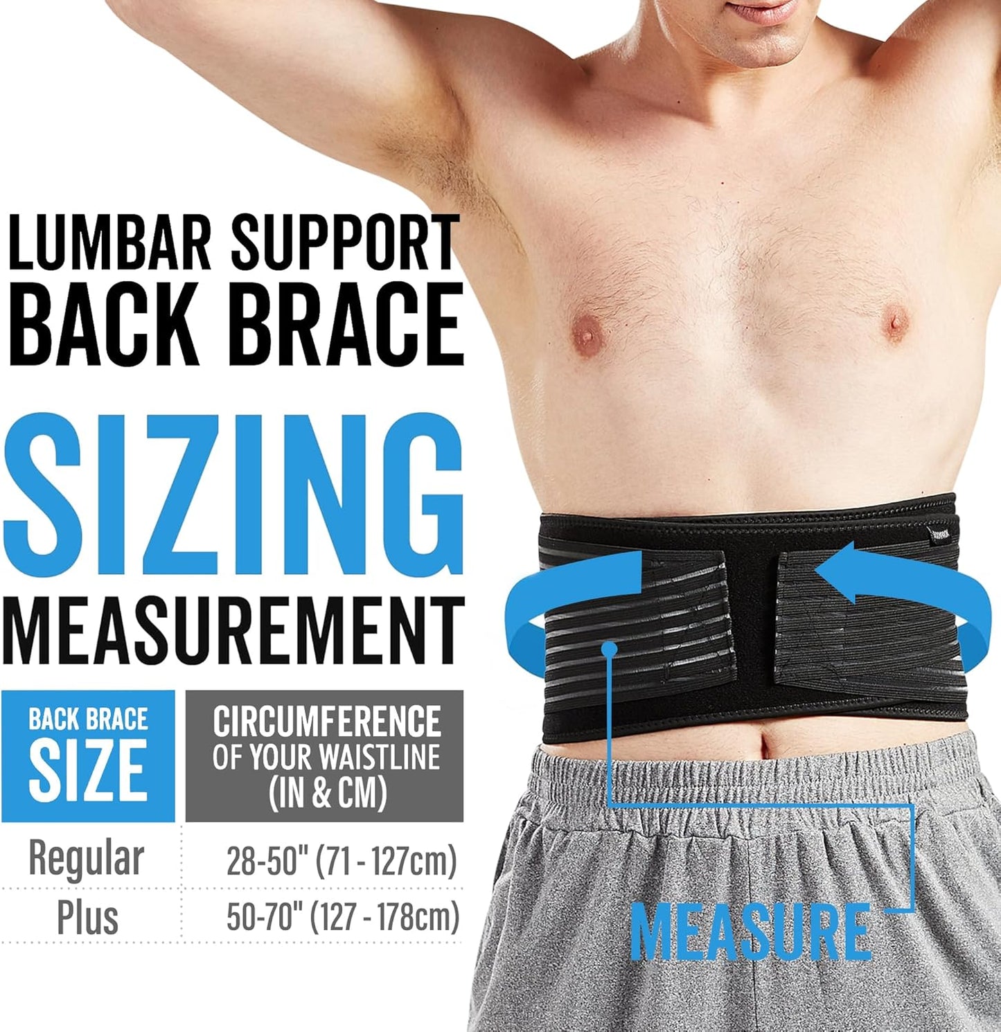Bodyprox Lumbar Support Back Brace for Men & Women
