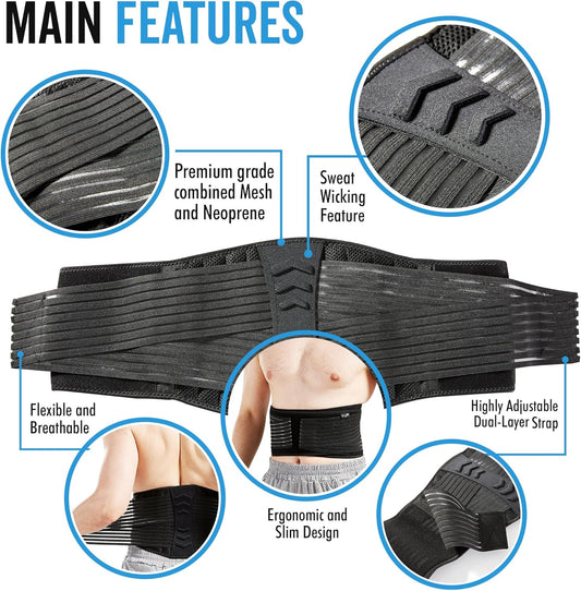 Bodyprox Lumbar Support Back Brace for Men & Women