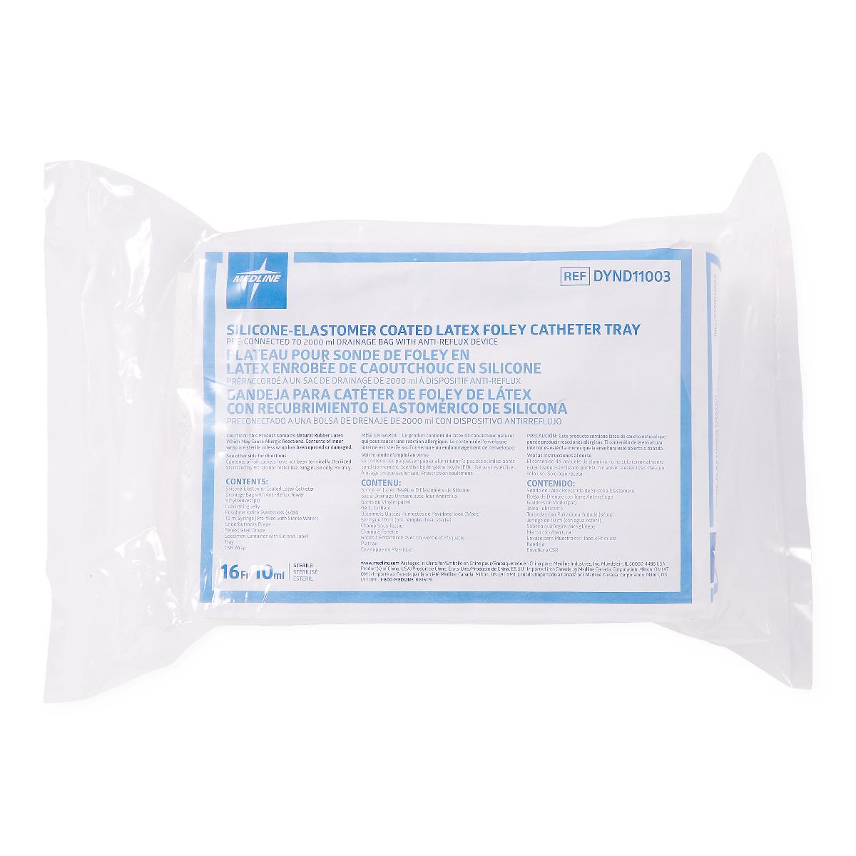 Silicone-Elastomer Latex 2-Layer Foley Catheter Tray Kit