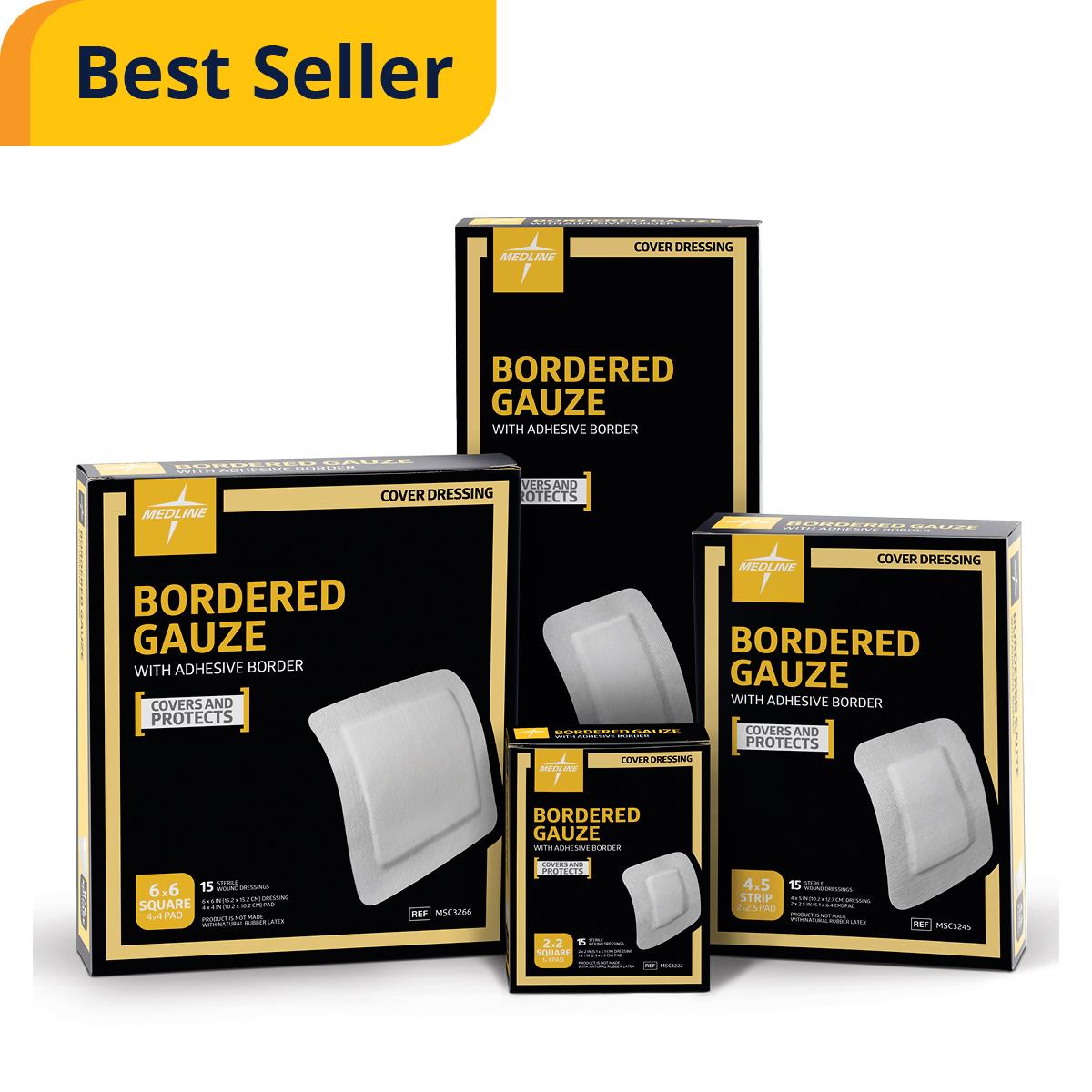 Medline Bordered Gauze Adhesive Island Wound Dressings