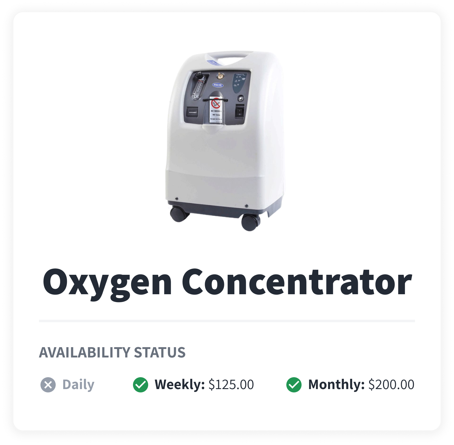 Medical Equipment Rental Rates ACE Medical Inc