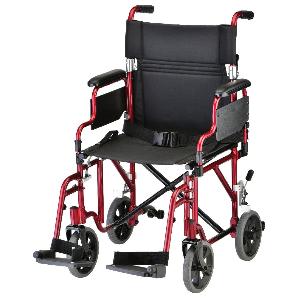Lightweight Transport Chair with Removable Desk Arms and Swing Away Footrests