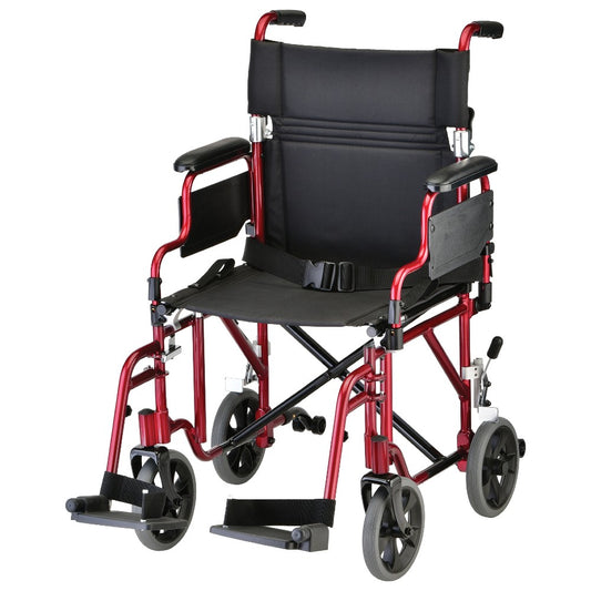 Lightweight Transport Chair with Removable Desk Arms and Swing Away Footrests