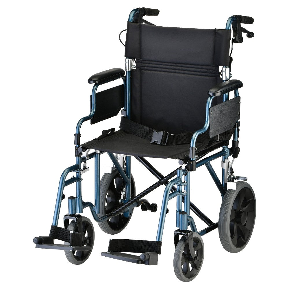 Lightweight Transport Chair with Removable Arms and Swing Away Footrests