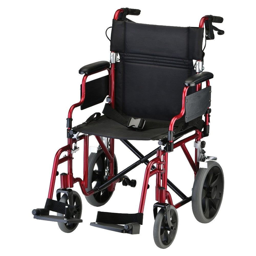 Lightweight Transport Chair with Removable Arms and Swing Away Footrests
