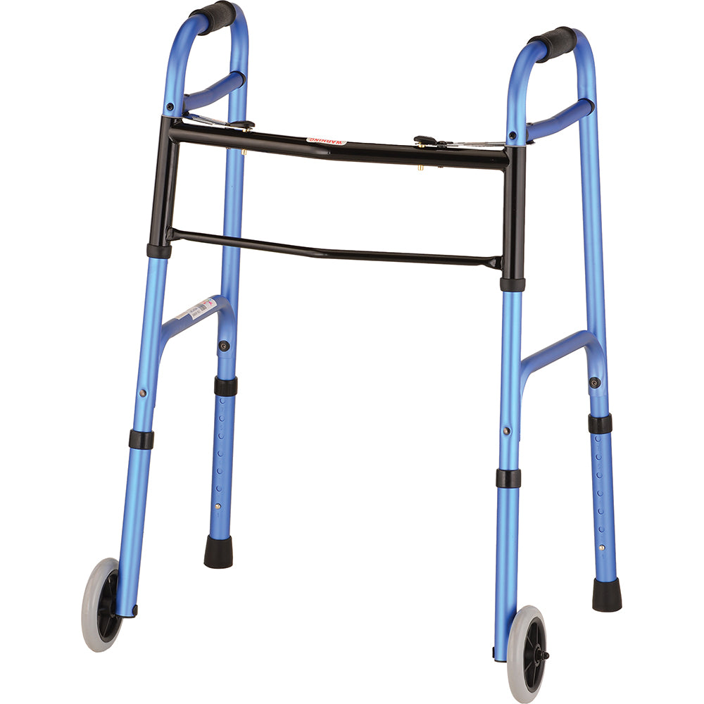 Folding Walker With 5" Wheels Colored