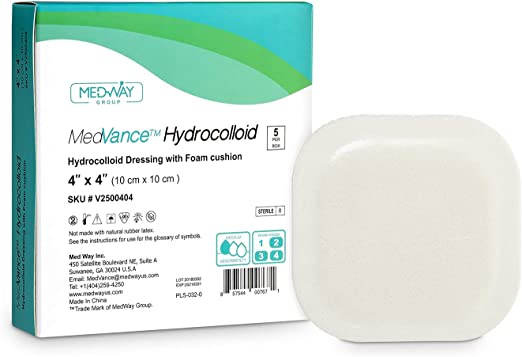 MedVance hydrocolloid dressing with foam cushion 4"X 4" V2500404
