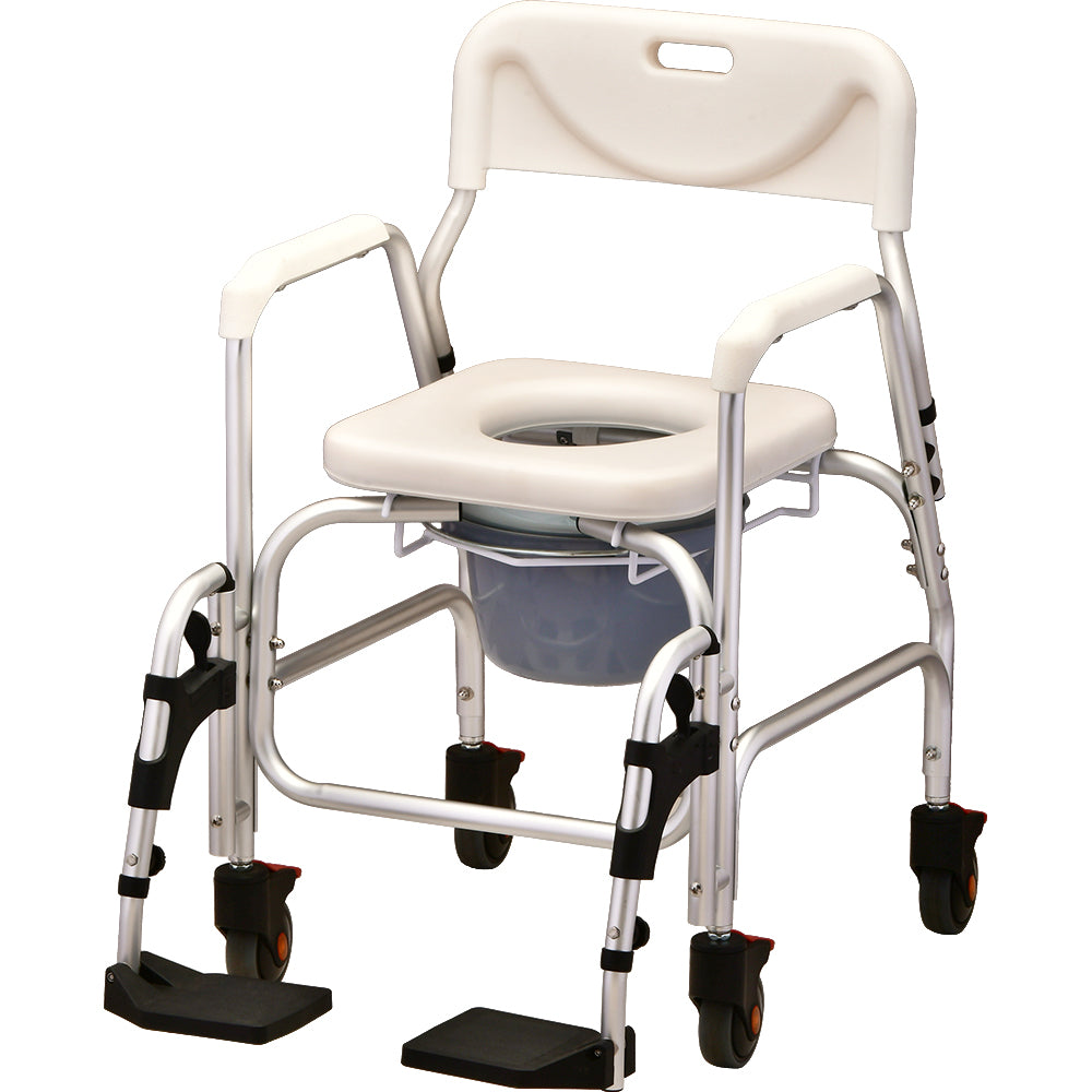 Shower Chair and Commode with Padded Seat & Swing Away Footrest – ACE ...