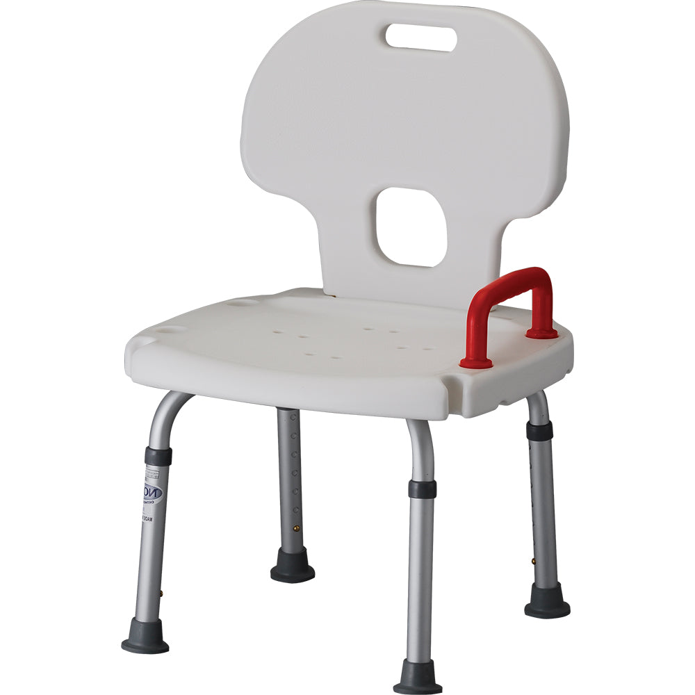 Bath Seat with Back and Red Safety Handle