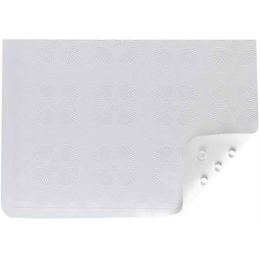 Bath Mat With Suction Grip White Shell