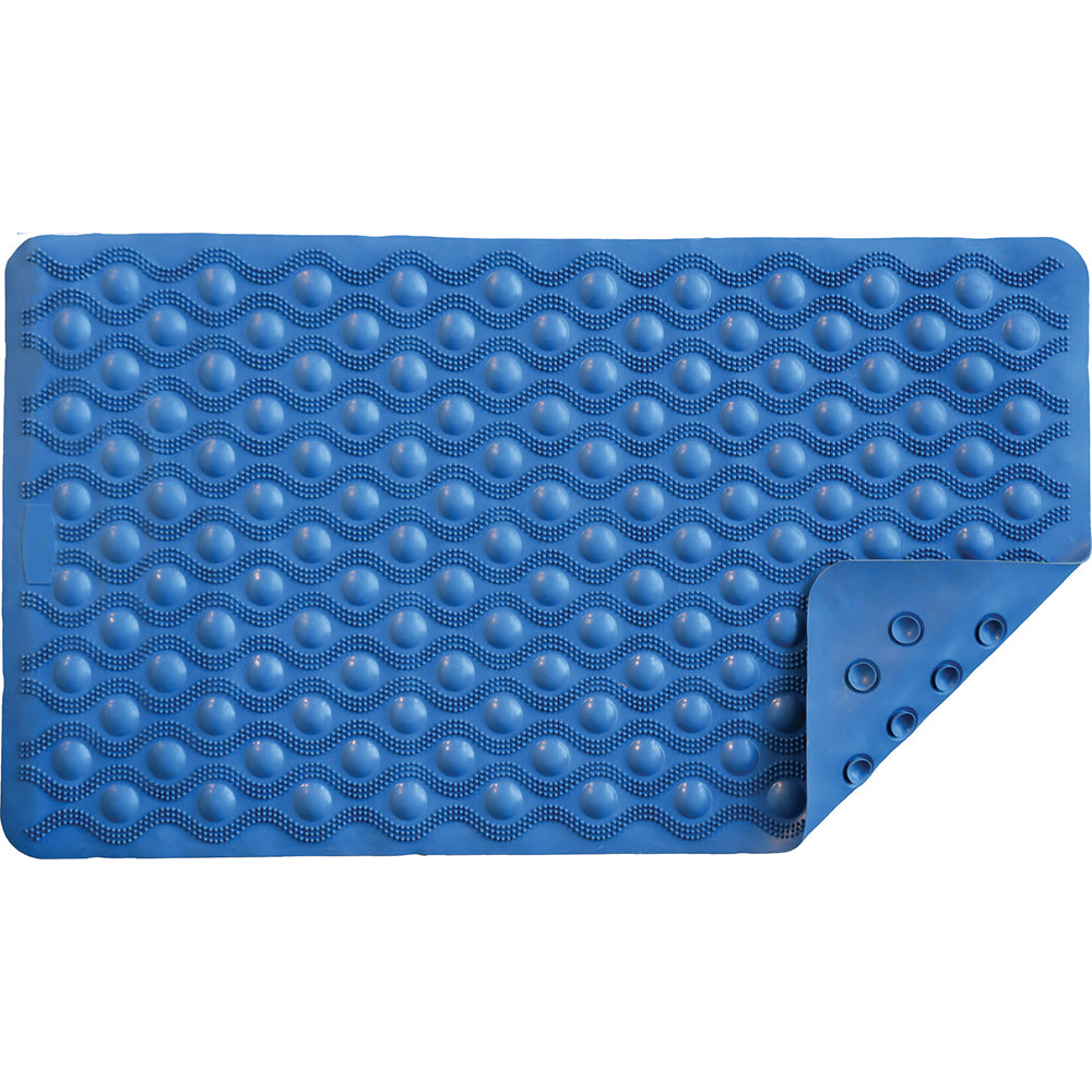 Bath Mat With Suction Grip With Blue Circles
